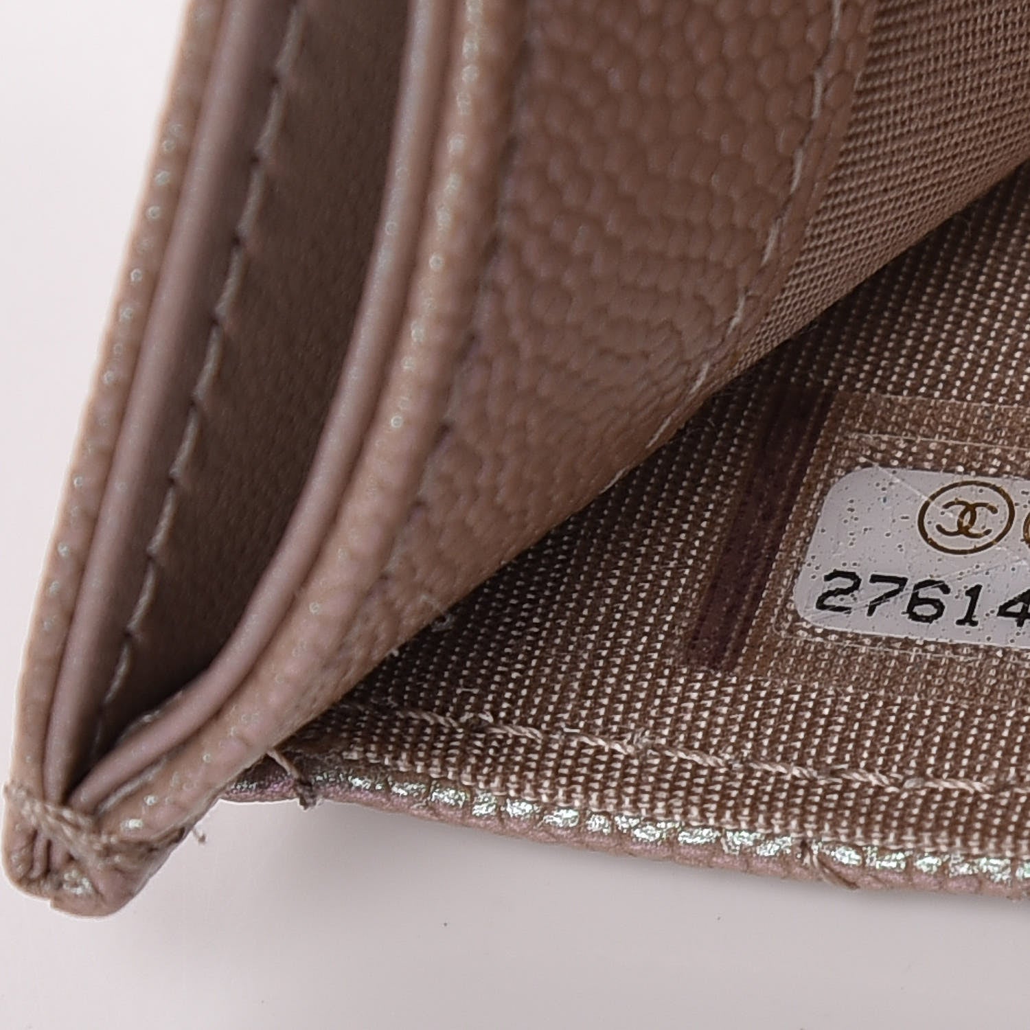 Chanel Iridescent Caviar Quilted Card Holder Beige 8 of 9