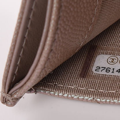 Chanel Iridescent Caviar Quilted Card Holder Beige 8 of 9