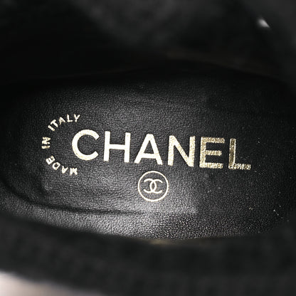Chanel Calfskin Knit CC Short Boots 40 Black 9 of 13