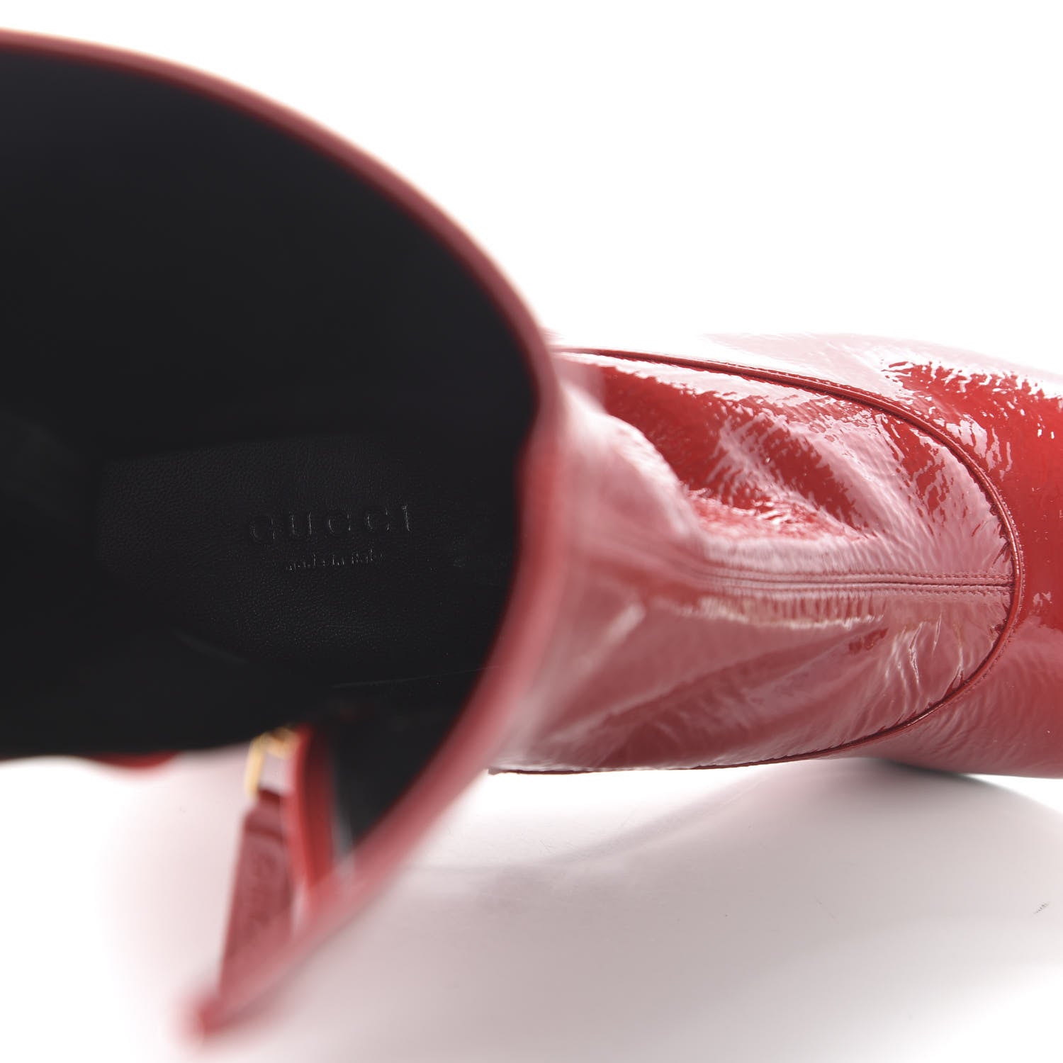 Gucci Patent Calfskin Stretch Boots 39 Hibiscus Red 7 of 8