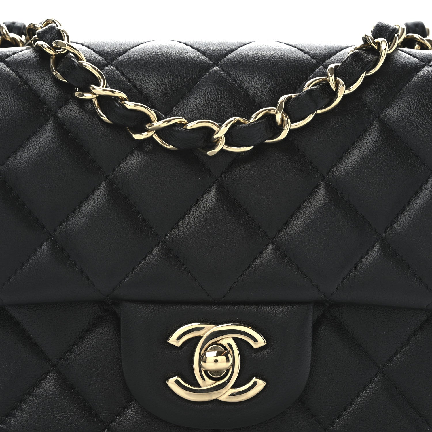 Chanel Lambskin Quilted Mini Square Flap Black 8 of 11