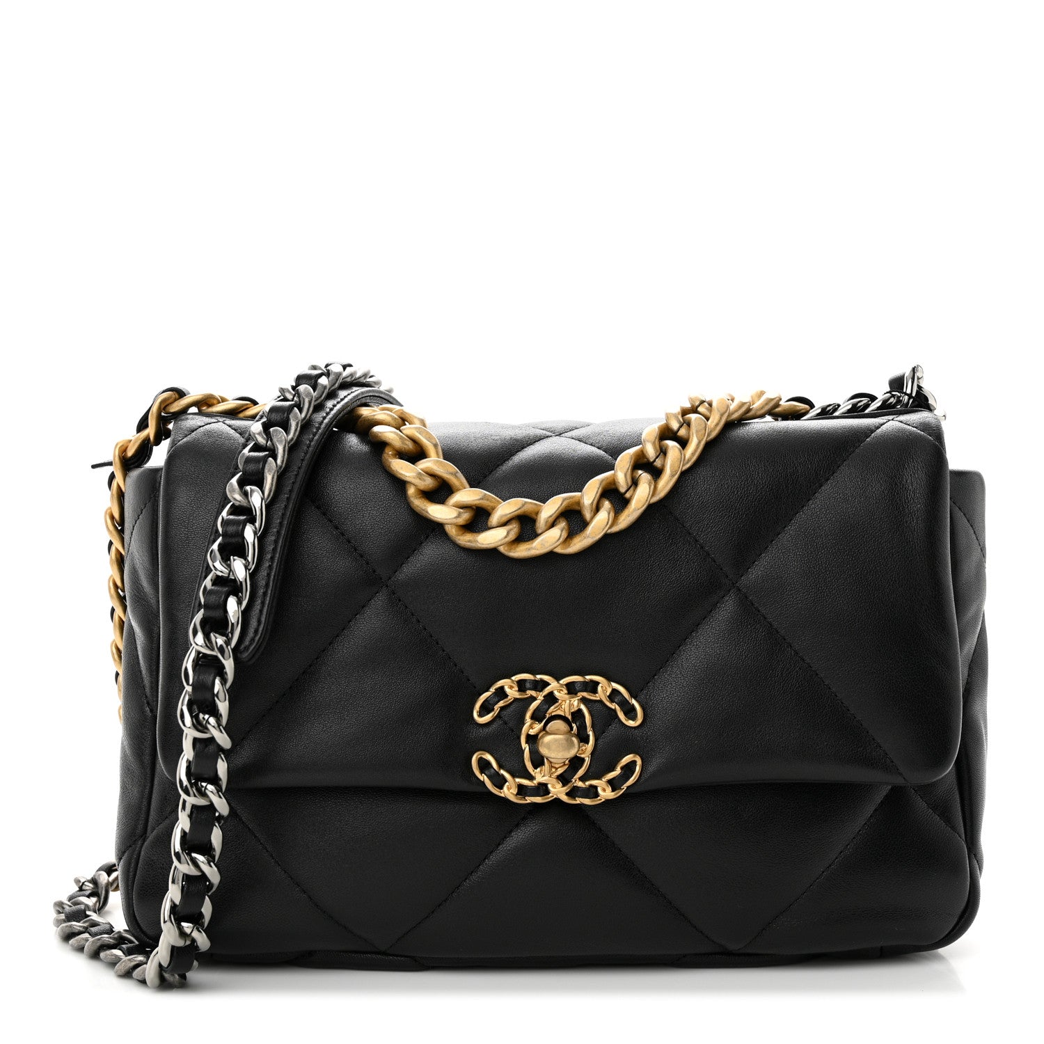 Chanel Lambskin Quilted Medium Chanel 19 Flap Black 1 of 10
