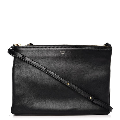 Celine Lambskin Large Trio Crossbody Bag Black 1 of 12