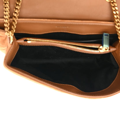 Saint Laurent Suede Calfskin Y Quilted Monogram Small Loulou Chain Satchel Cinnamon 5 of 17