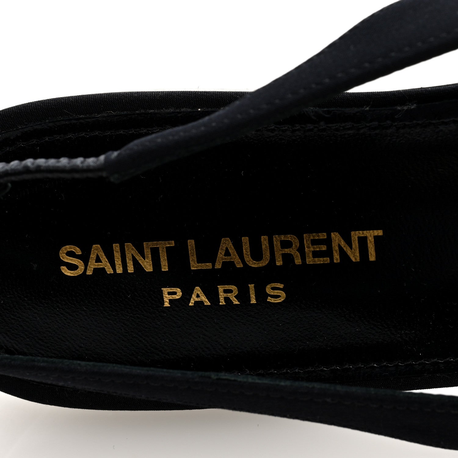 Saint Laurent Crepe De Chine Vivi 10 Plate Slingback Flats 37.5 Black 8 of 9