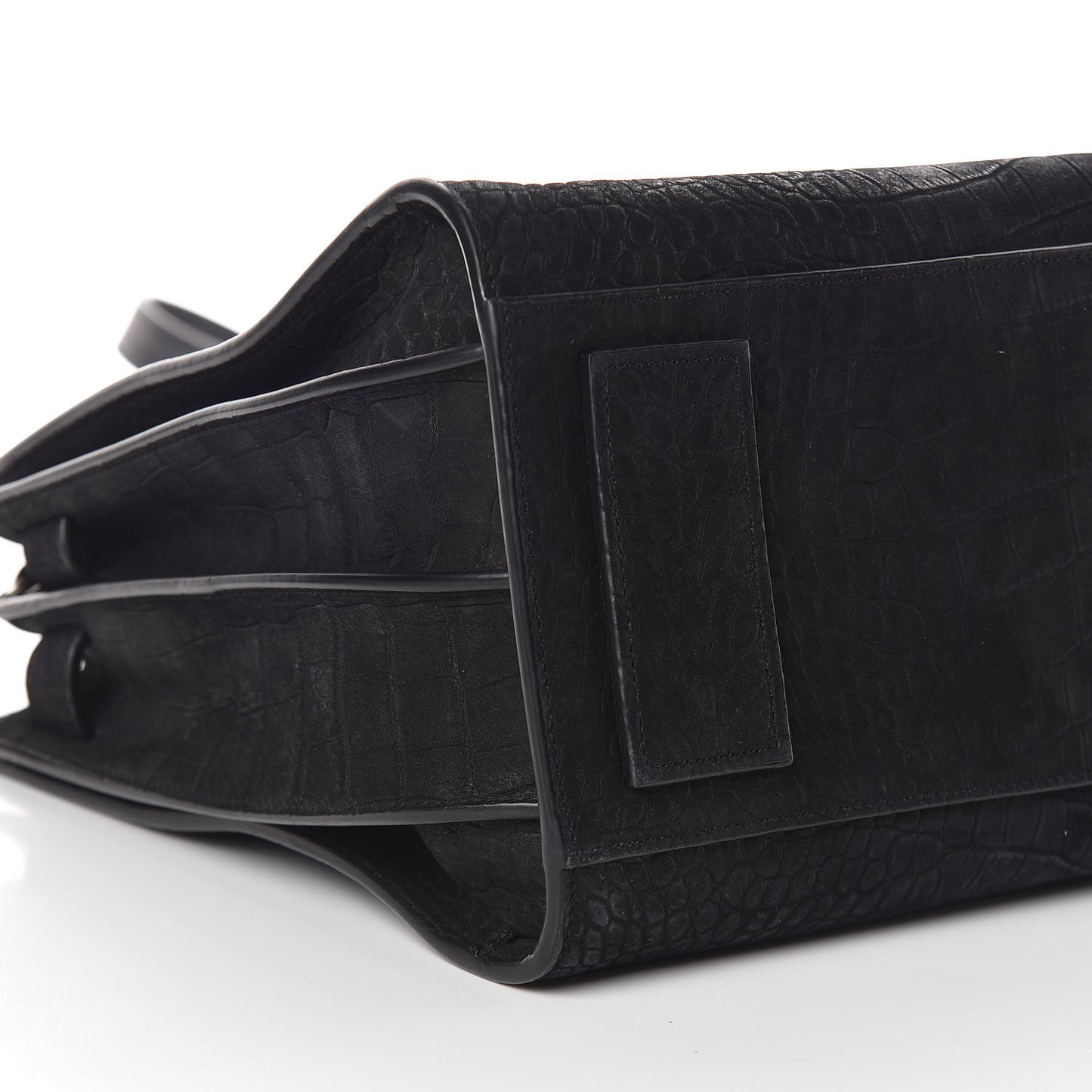 Crocodile Embossed Suede Small Supple Sac de Jour Black