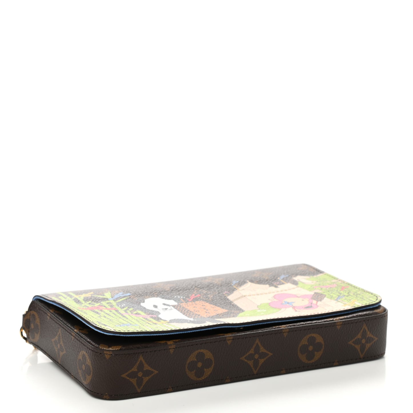 Monogram 2021 Christmas Animation China Wall Pochette Felicie Chain Wallet Myosotis Blue