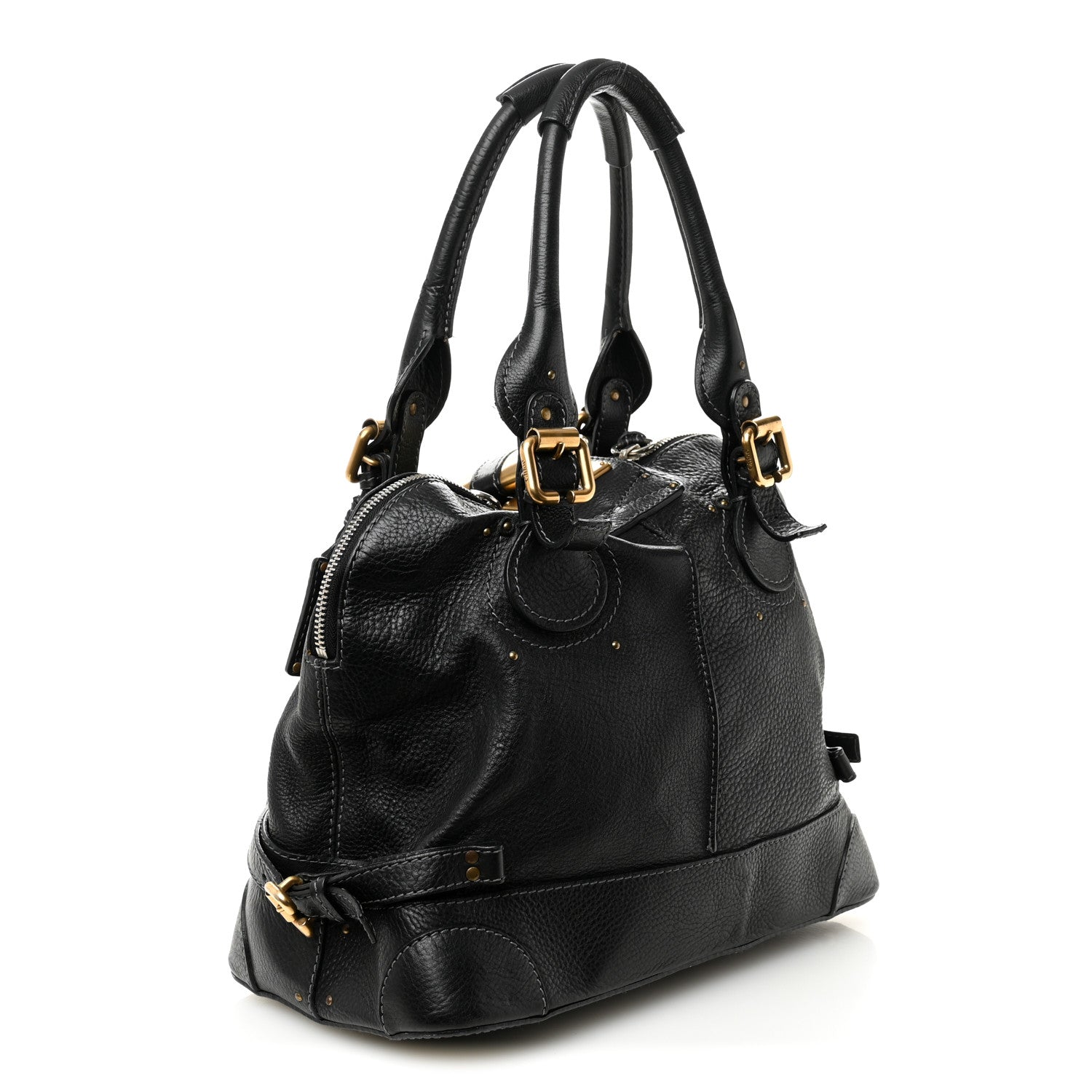 Chloe Calfskin Paddington Dome Satchel Black 3 of 13