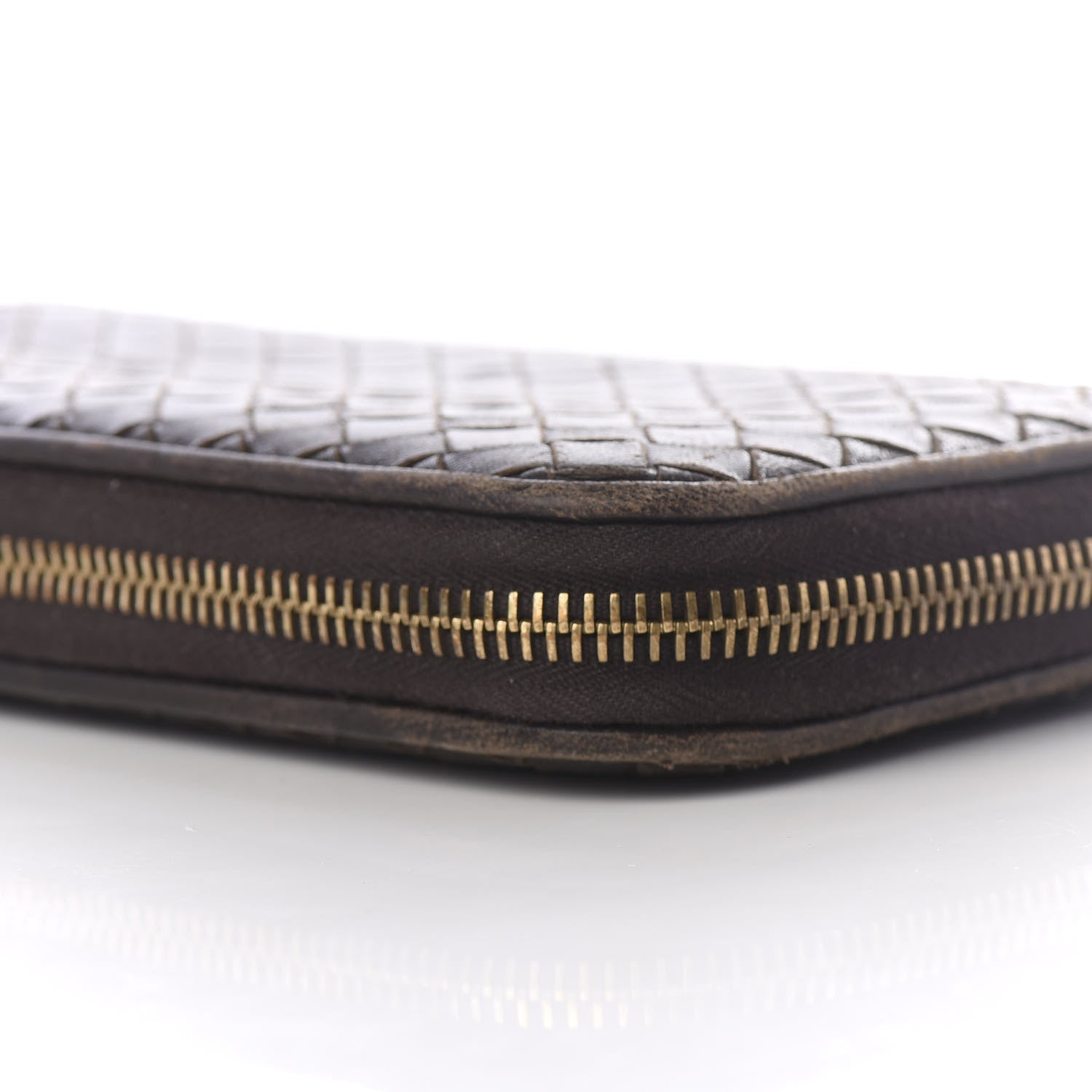 Bottega Veneta Nappa Intrecciato Zip Around Wallet Ebano 9 of 12