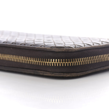 Bottega Veneta Nappa Intrecciato Zip Around Wallet Ebano 9 of 12
