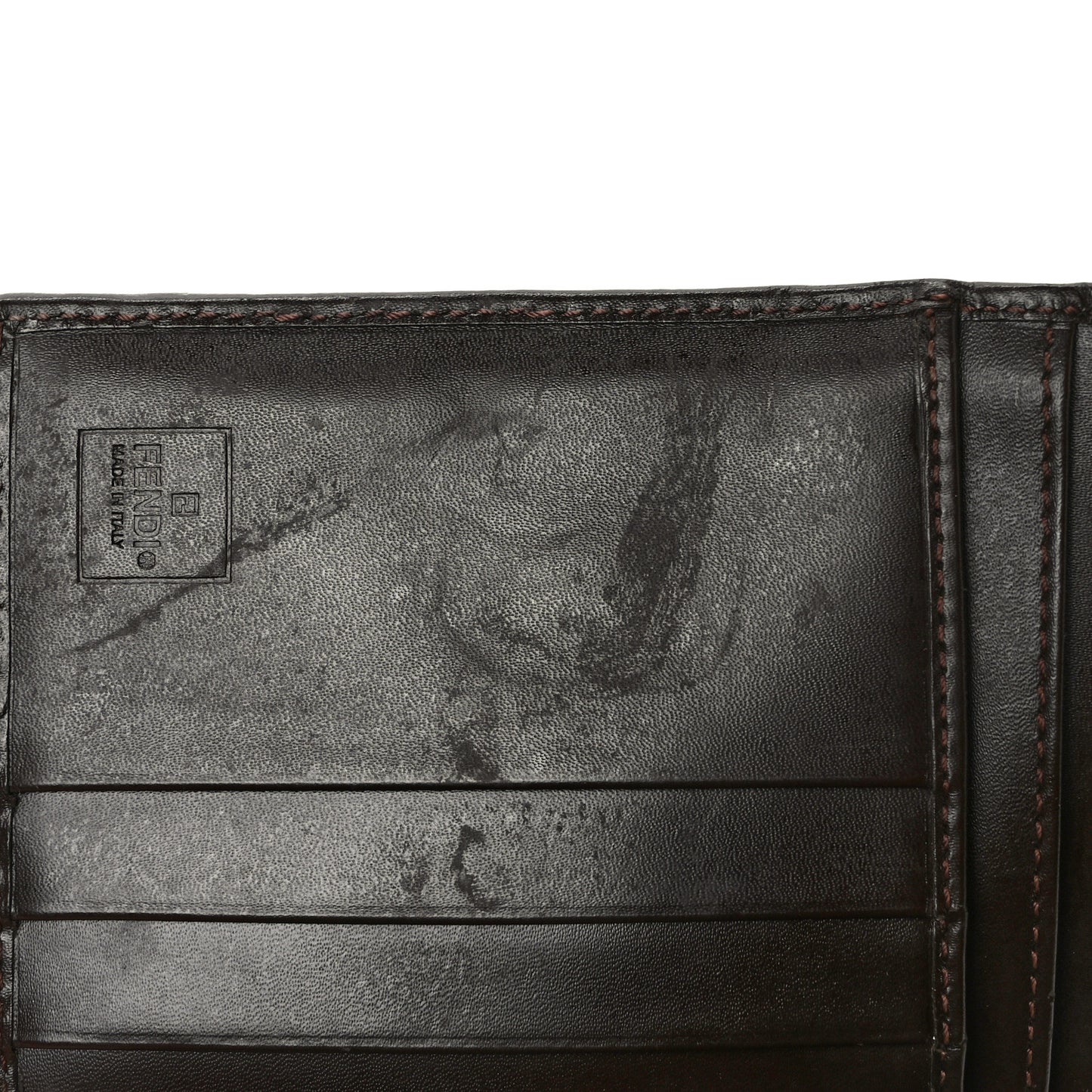 Zucca Calfskin Compact Wallet Tobacco