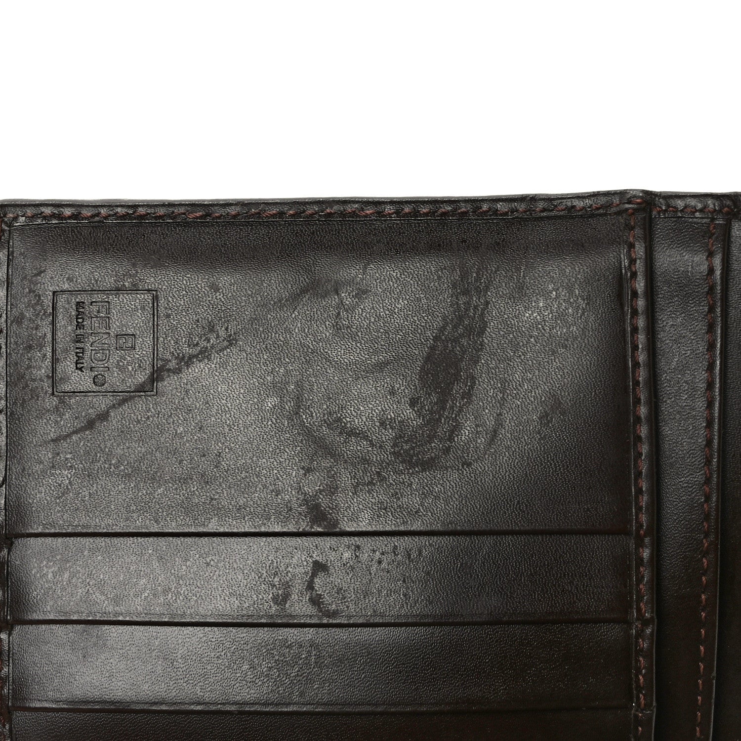Fendi Zucca Calfskin Compact Wallet Tobacco 7 of 7
