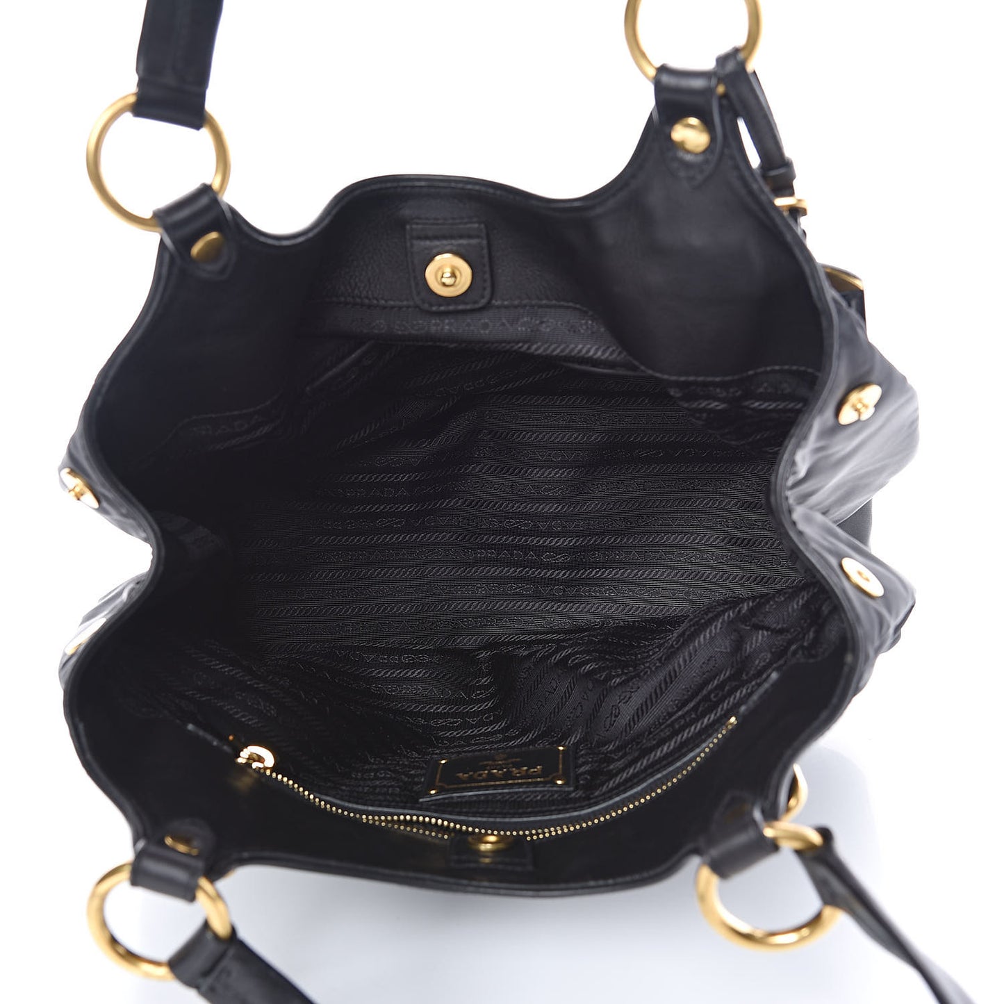 Tessuto Nylon Soft Calfskin Tote Black