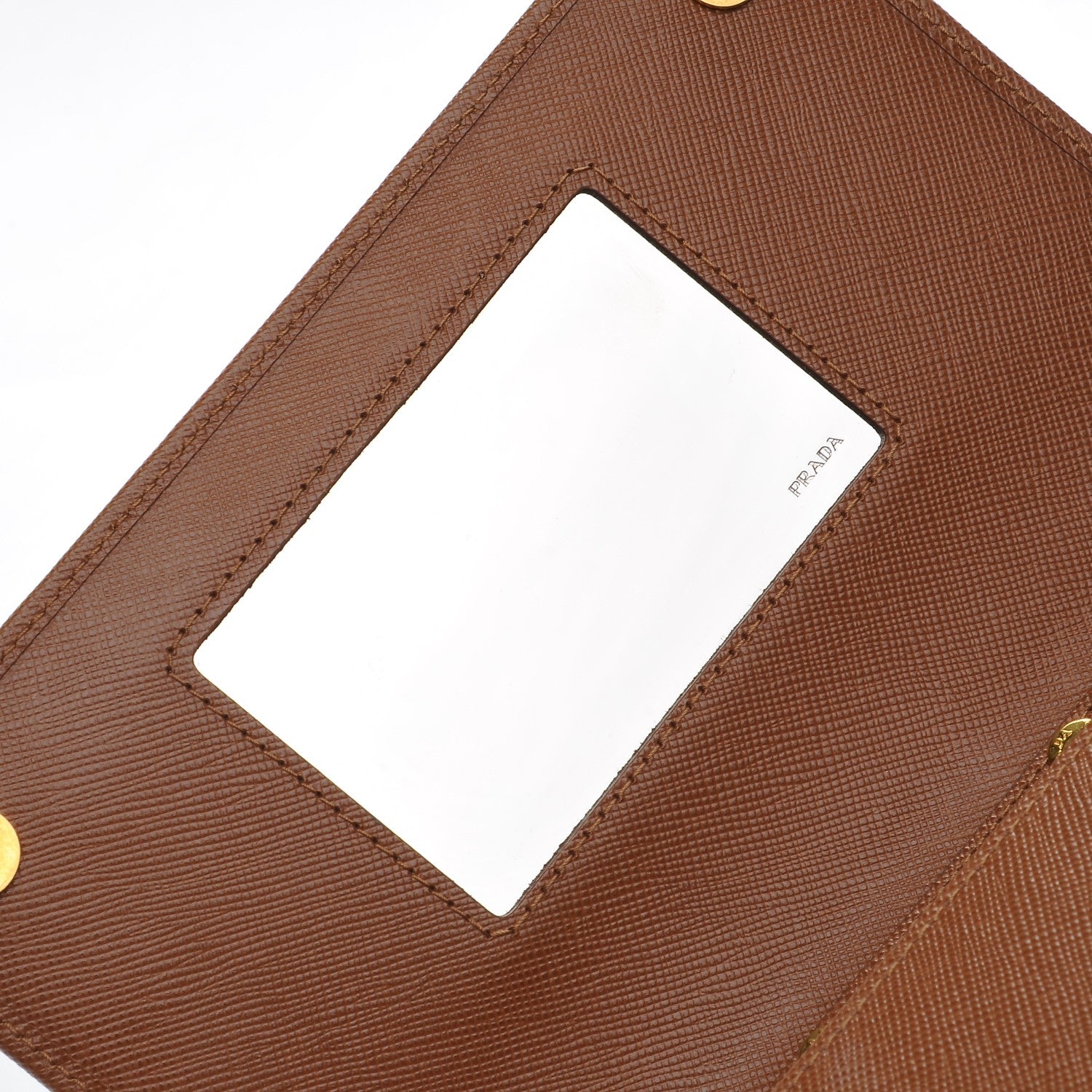 Prada Saffiano Lux Chain Wallet Camel 6 of 7