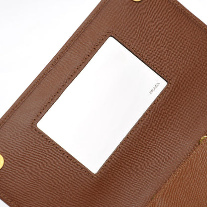 Prada Saffiano Lux Chain Wallet Camel 6 of 7