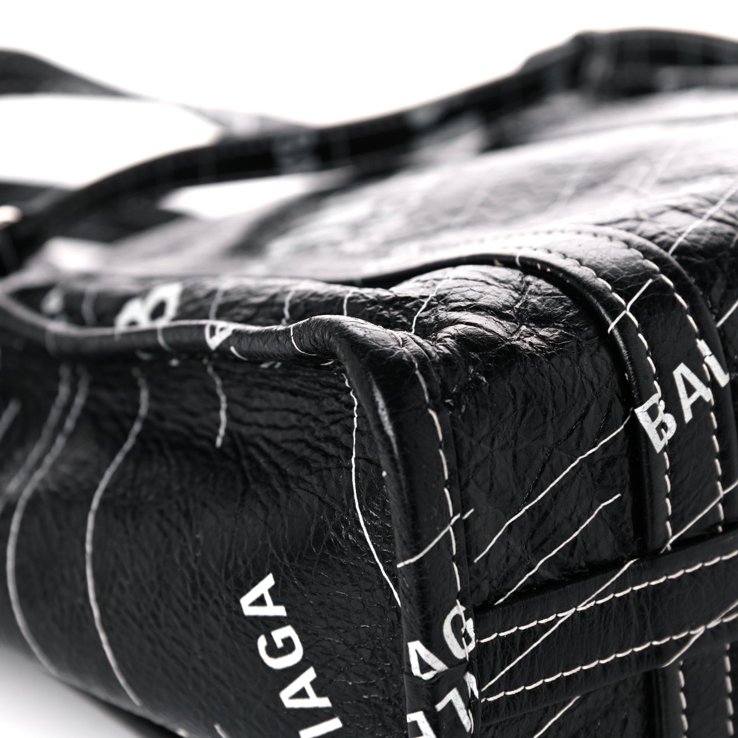 Agneau Arena Logo Multicolor Print XS Bazar Shopper Tote Black White