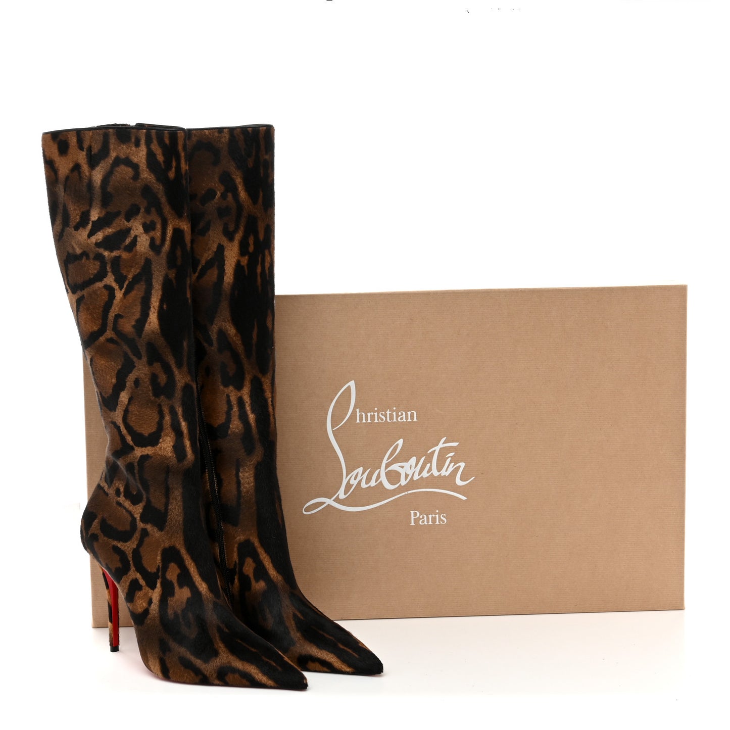Pony Hair Bengali Print Miss Z 100 Knee High Boots 39 Brown