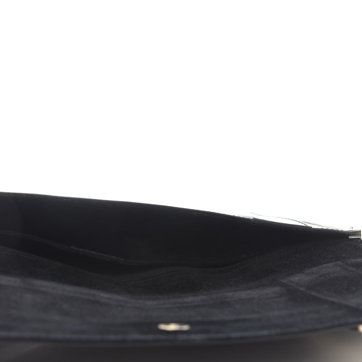 Patent Glitter Buckle Clutch Black