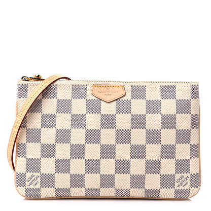 Louis Vuitton Damier Azur Double Zip Pochette 1 of 10