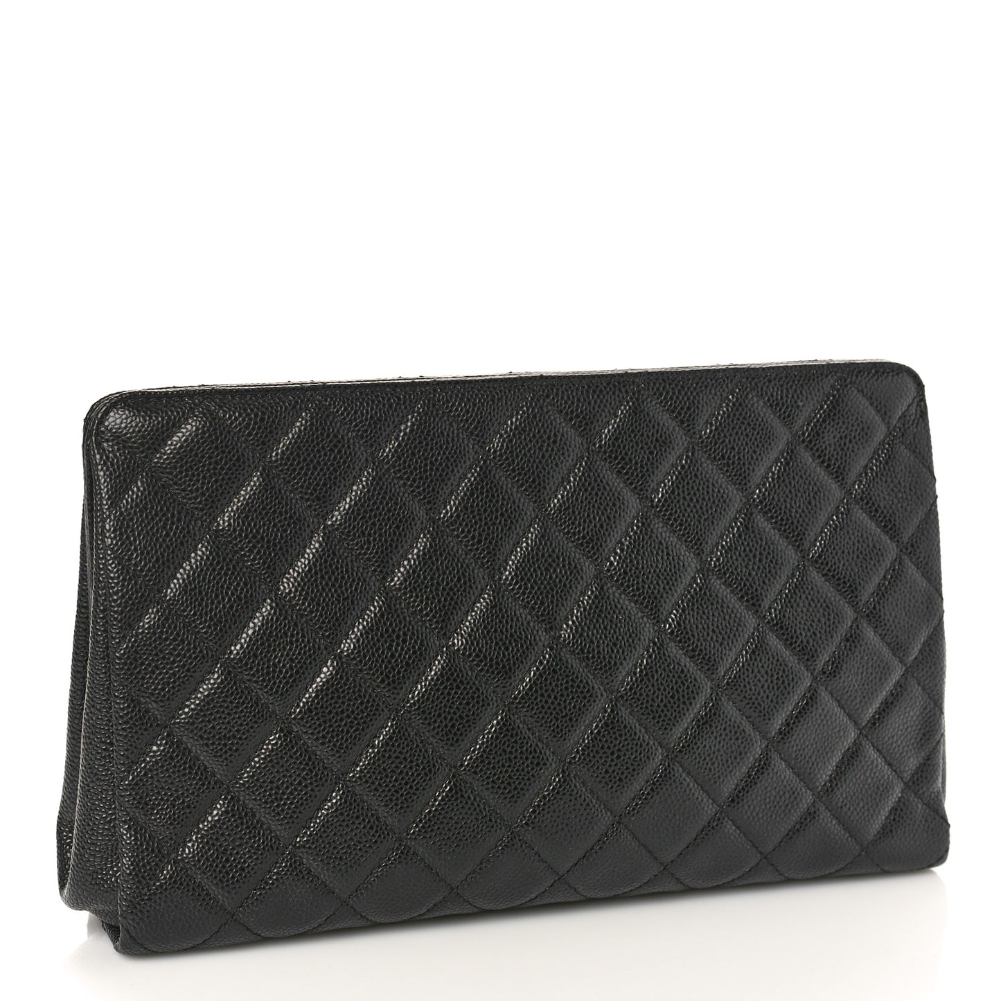 Caviar Quilted CC Large Clutch Black