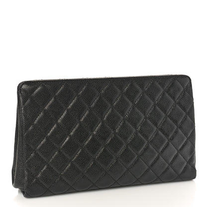 Chanel Caviar Quilted CC Large Clutch Black 3 of 10