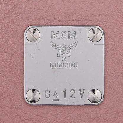 MCM Calfskin Ottomar Monogram Small Backpack Pink 6 of 9