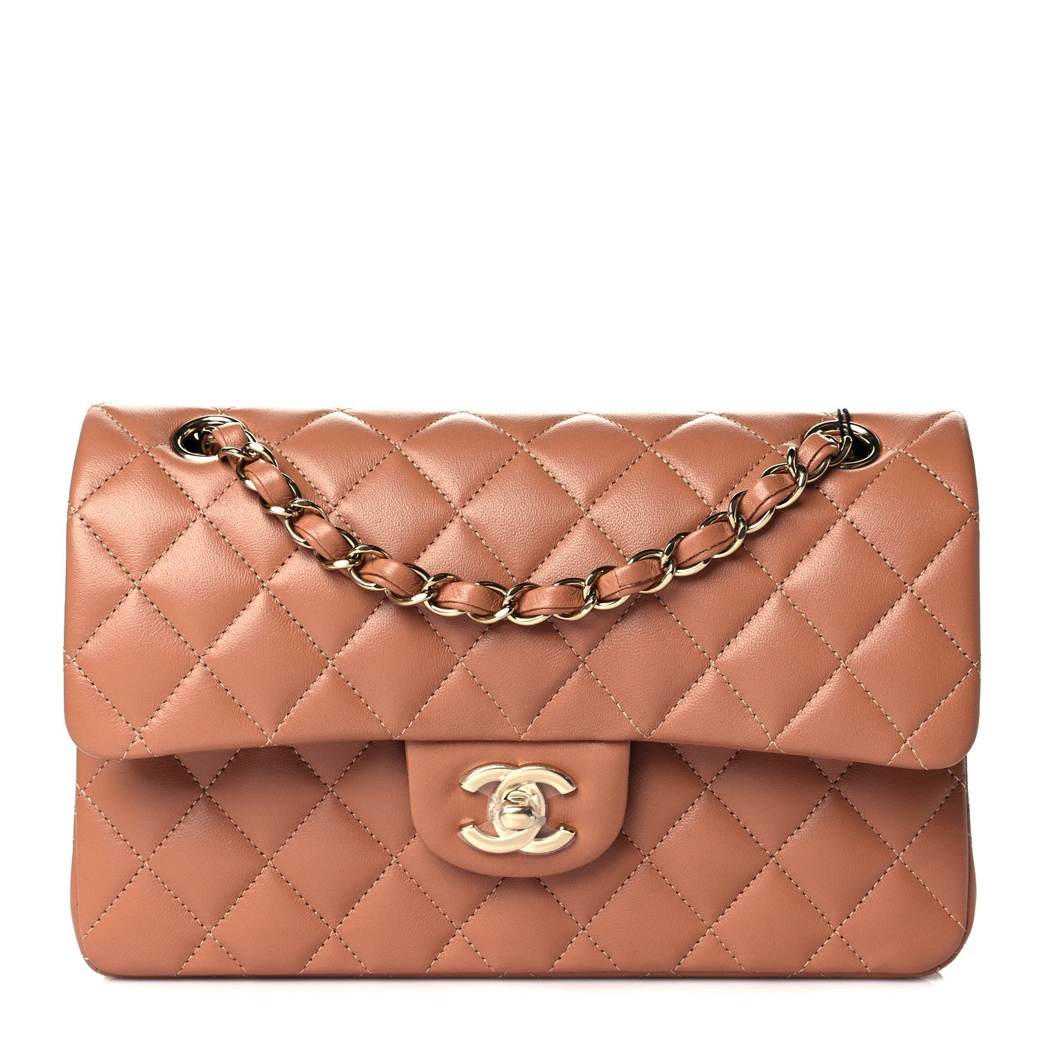 Chanel Lambskin Quilted Small Double Flap Brown 1 of 11