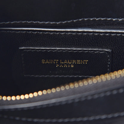 Saint Laurent Calfskin Y Quilted Monogram Small Loulou Chain Satchel Black 6 of 9
