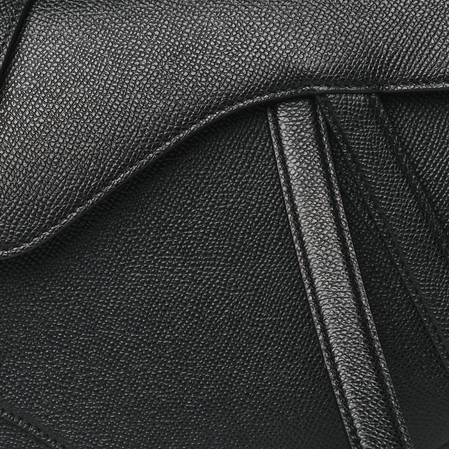 Christian Dior Grained Calfskin Saddle Bag With Strap Black 8 of 10
