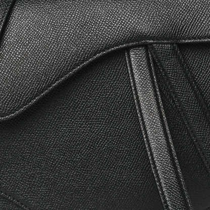 Christian Dior Grained Calfskin Saddle Bag With Strap Black 8 of 10