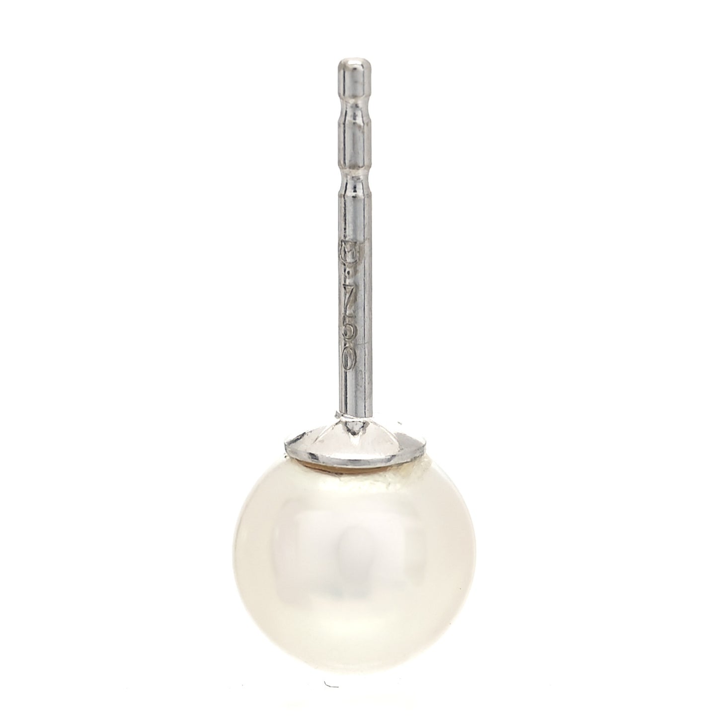 18K White Gold Akoya Pearl 6-6.5mm Stud Earrings