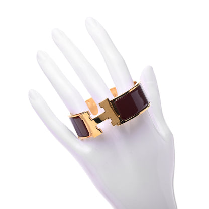 Hermes Enamel Wide Clic Clac H Bracelet PM Rouge H 2 of 5