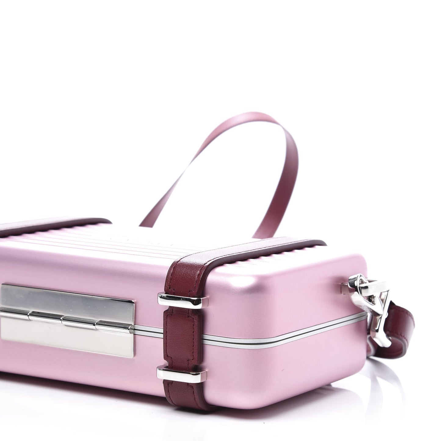 X RIMOWA Aluminum Personal Clutch On Strap Rose
