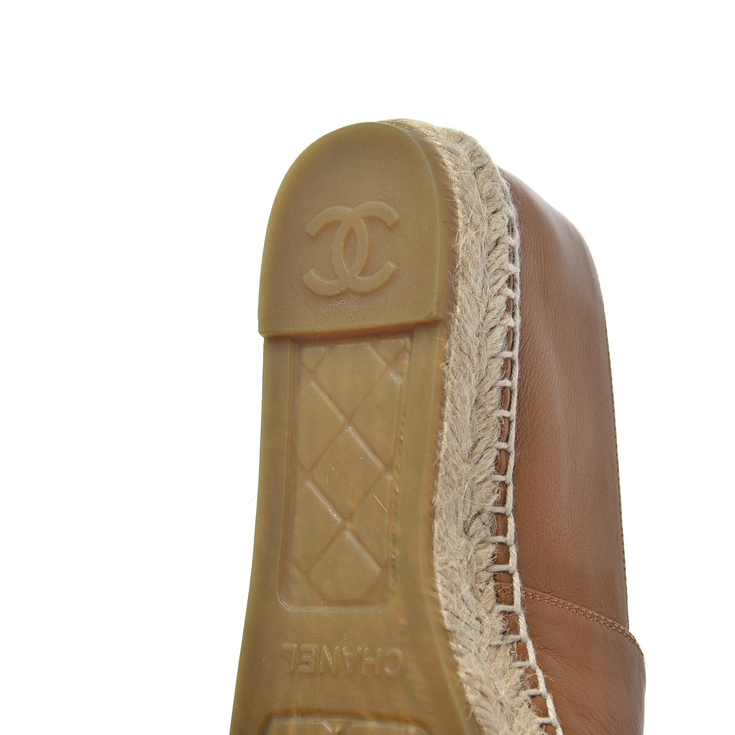 Calfskin CC Espadrilles 38 Light Brown