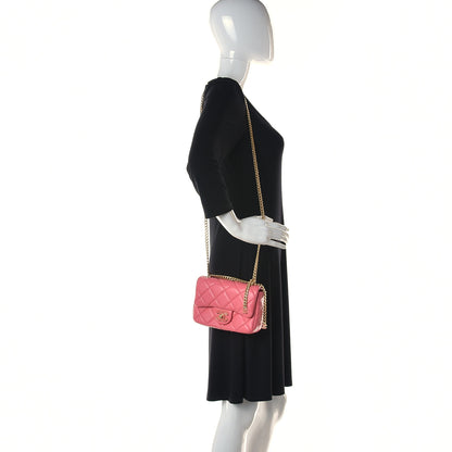 Chanel Lambskin Enamel Quilted Pending CC Mini Square Flap Pink 2 of 10