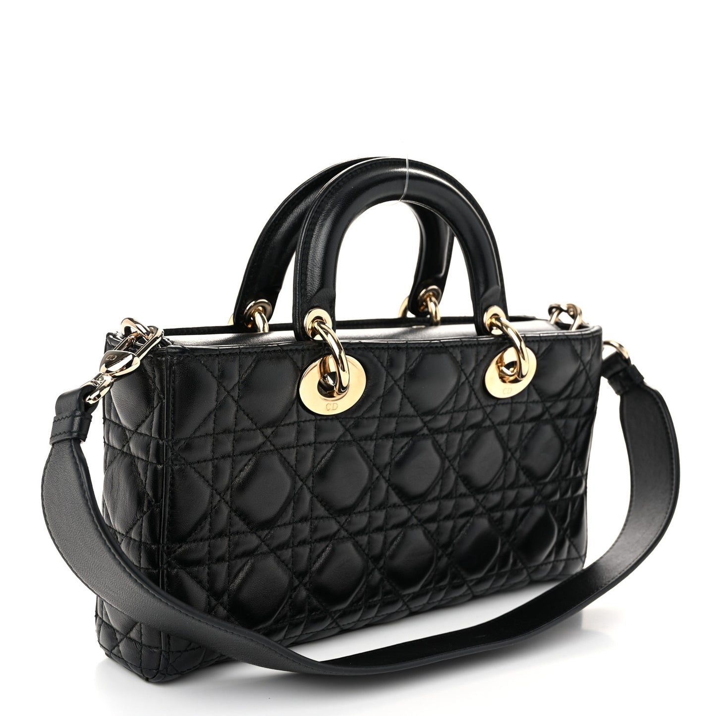Lambskin Cannage Medium Lady D-Joy Black