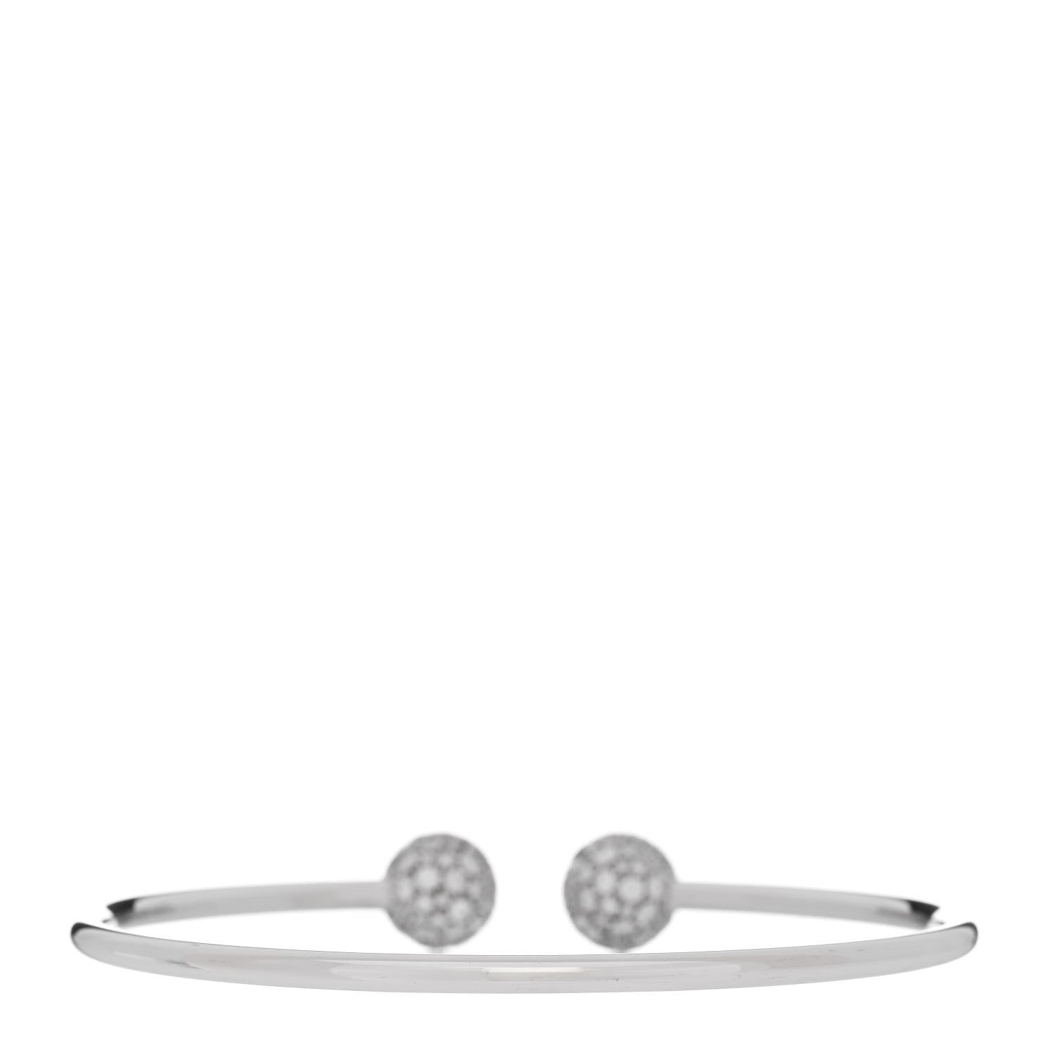 Tiffany 18K White Gold Diamond HardWear Ball Wire Bracelet 2 of 4