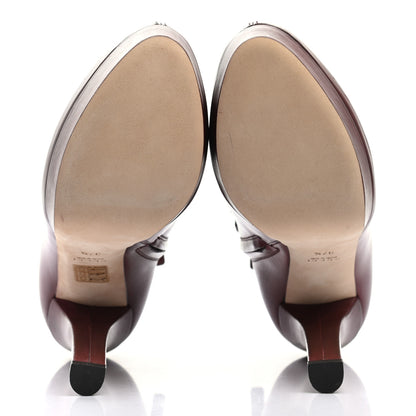 Gucci Calfskin Platform Ankle Boots 37.5 Scarlatto 5 of 8