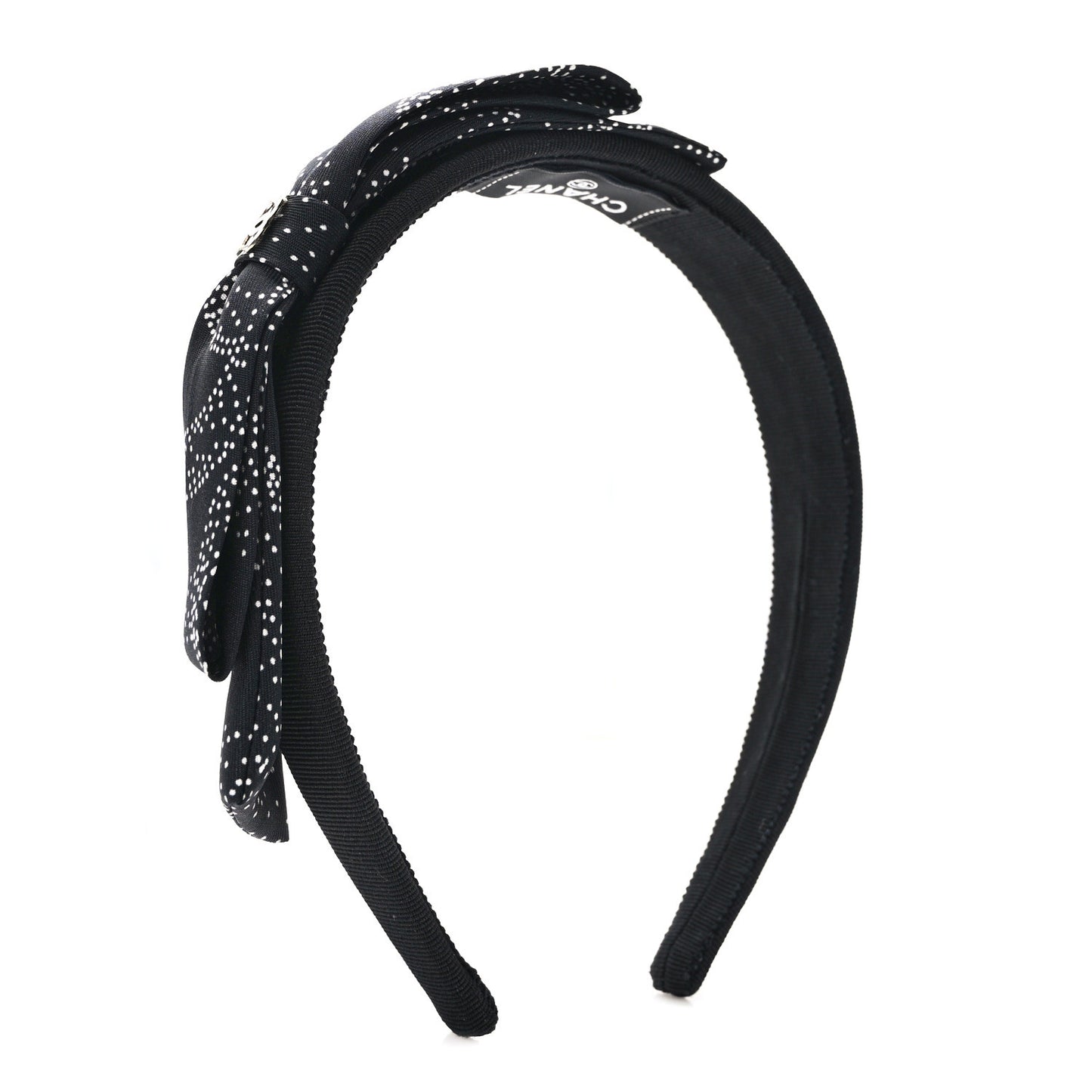 Silk Bow CC Headband Black White
