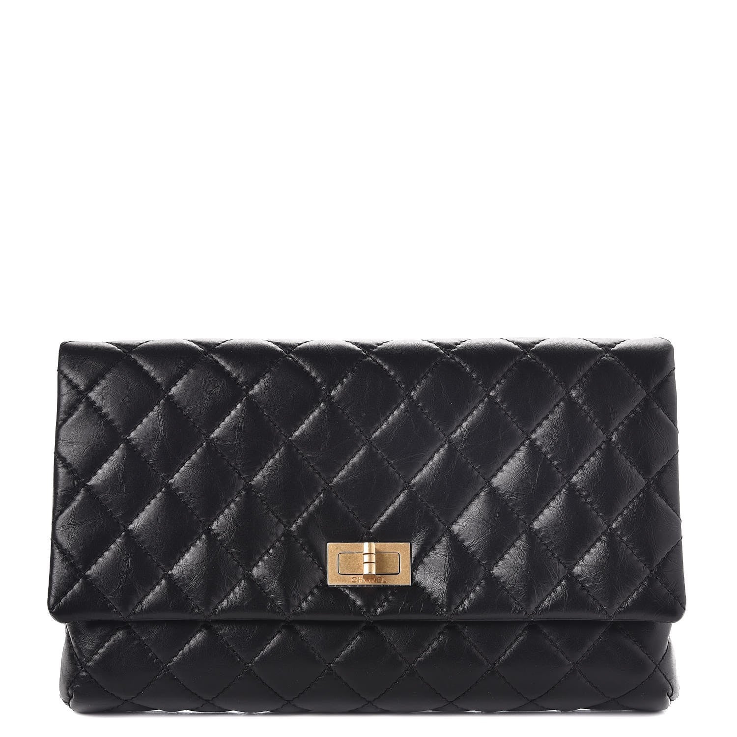 Chanel Aged Calfskin Quilted Reissue 2.55 Clutch Black 1 of 8