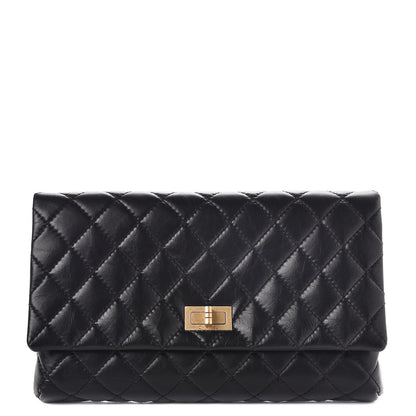 Chanel Aged Calfskin Quilted Reissue 2.55 Clutch Black 1 of 8