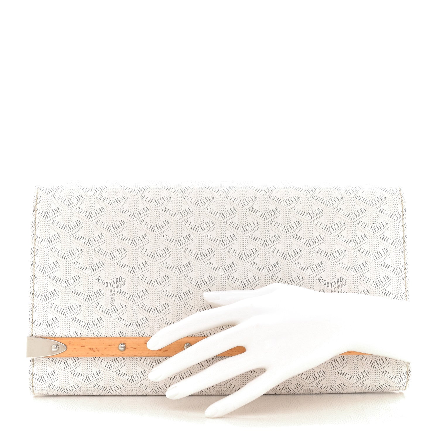Goyard Goyardine Monte Carlo Bois Clutch White 2 of 12