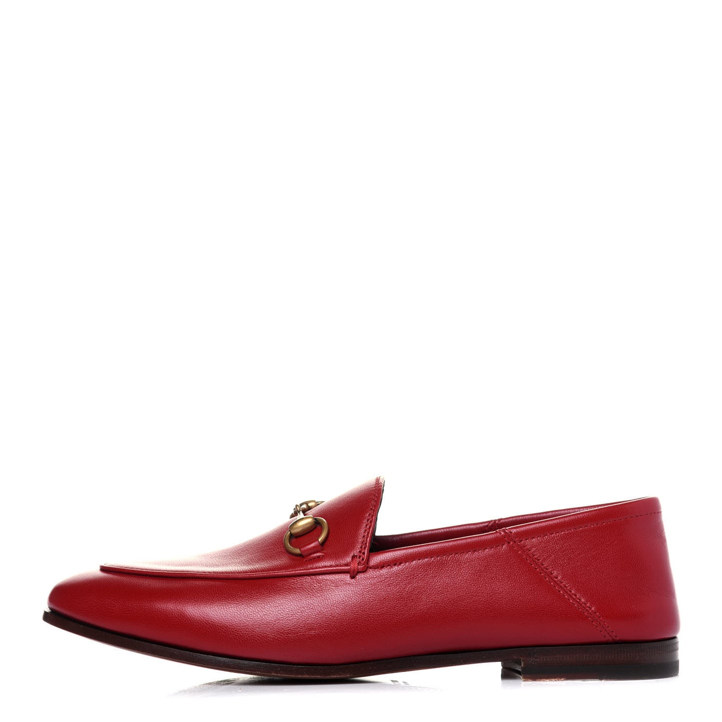 Lambskin Womens Brixton Horsebit Loafers 37.5 Hibiscus Red