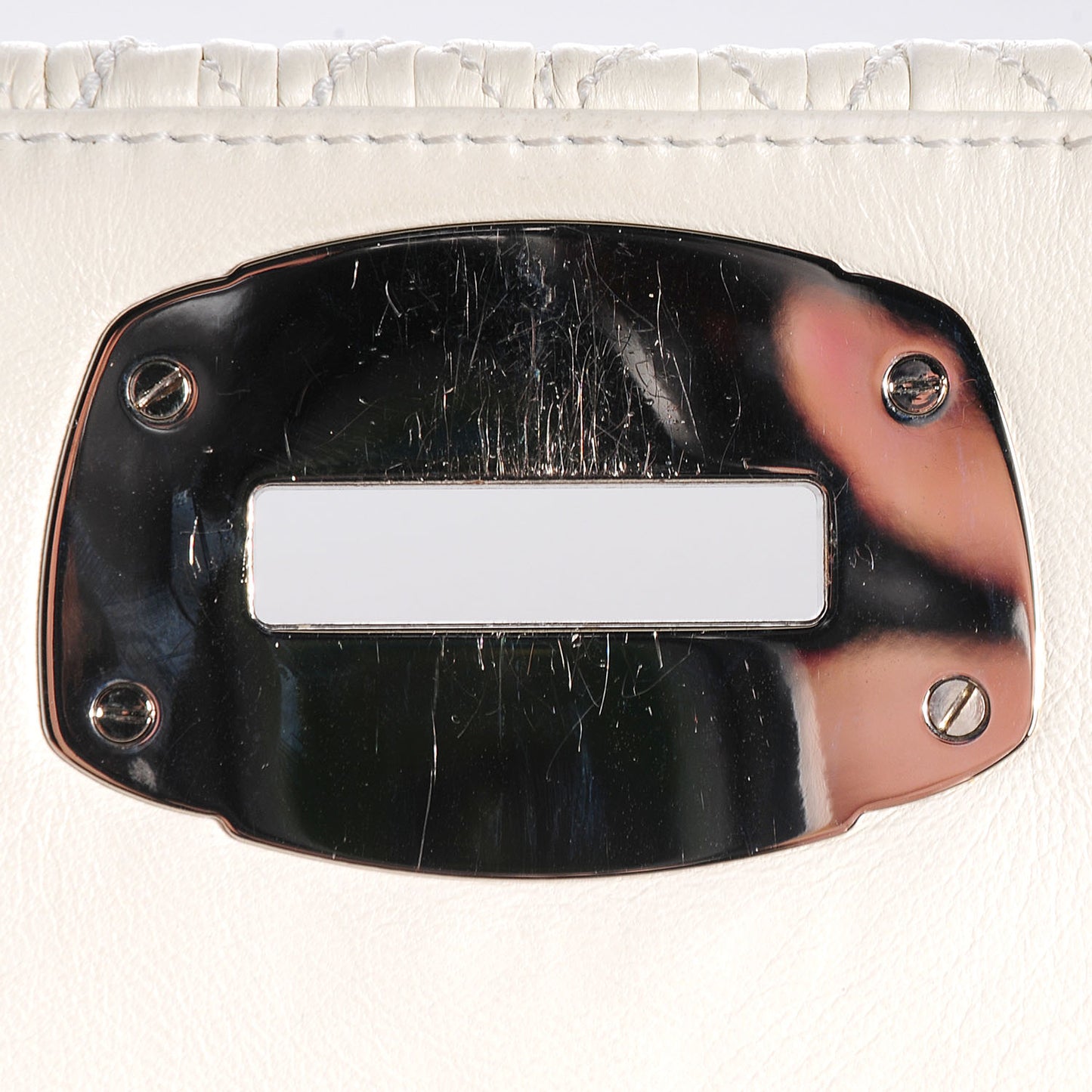 Nappa Matelasse Crystal Flap Clutch White