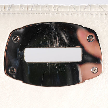 Miu Miu Nappa Matelasse Crystal Flap Clutch White 9 of 11