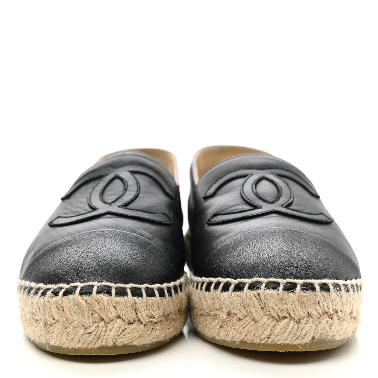 Chanel Lambskin CC Espadrilles 36 Black 2 of 9