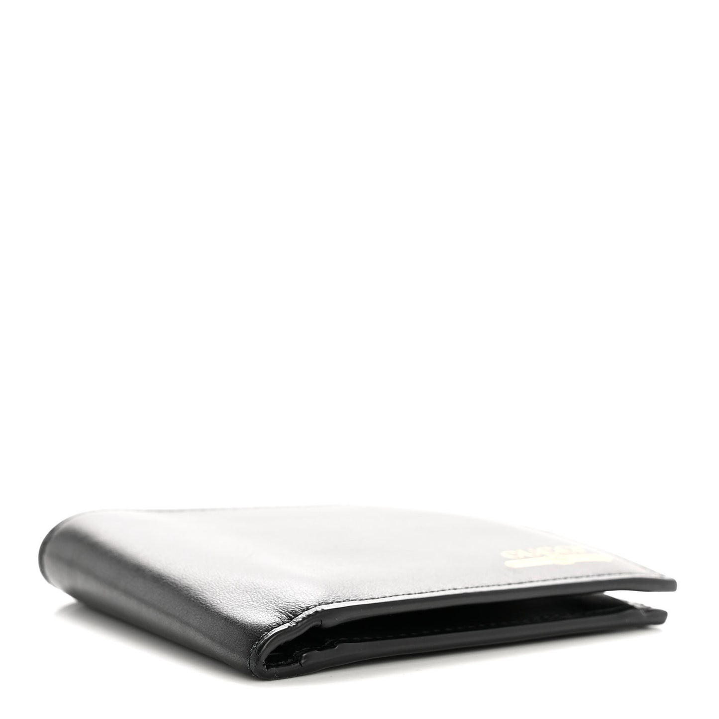 Plutone Calfskin Logo Bi-Fold Wallet Black