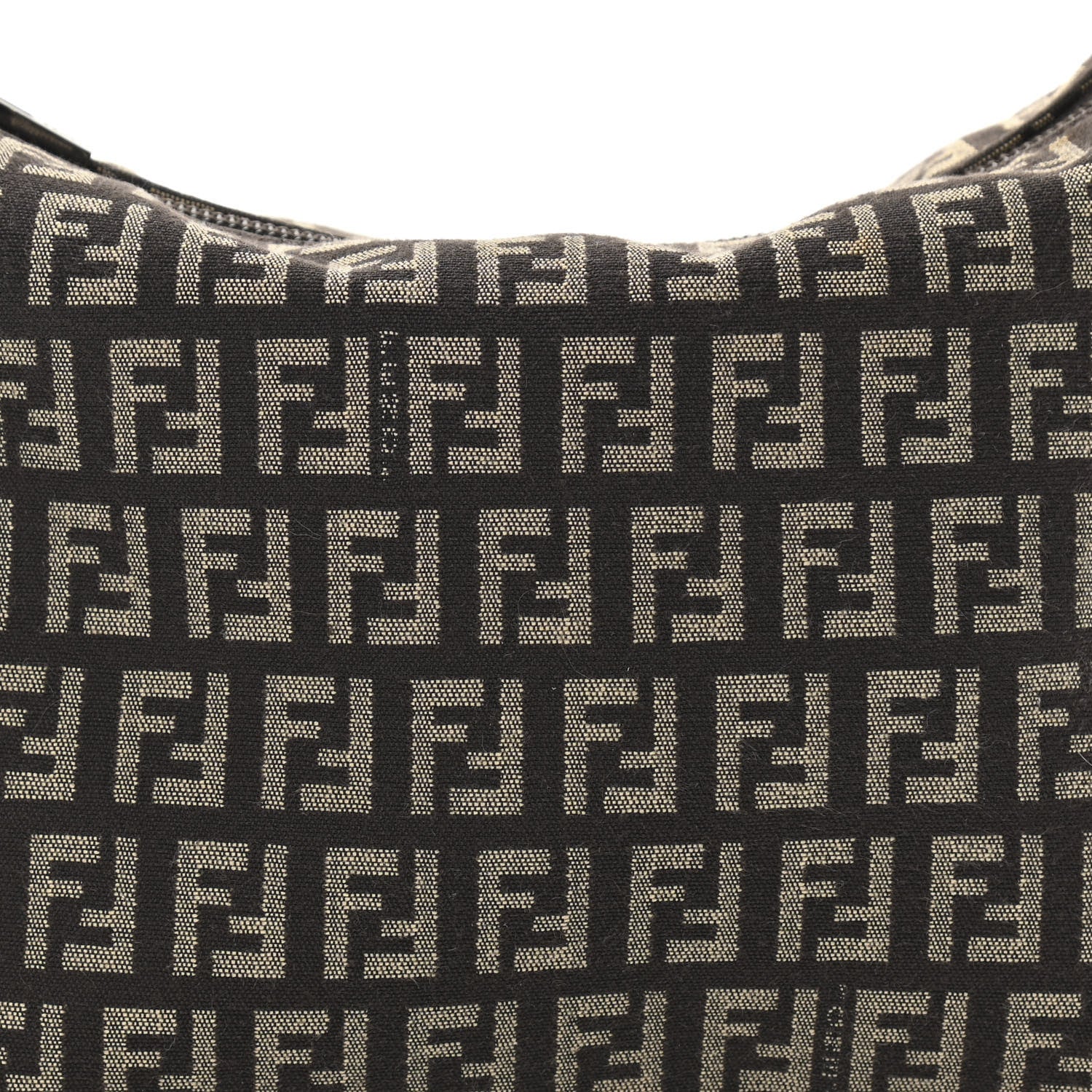 Fendi Zucchino Vitello Mini Pochette Testa di Moro Beige 7 of 9