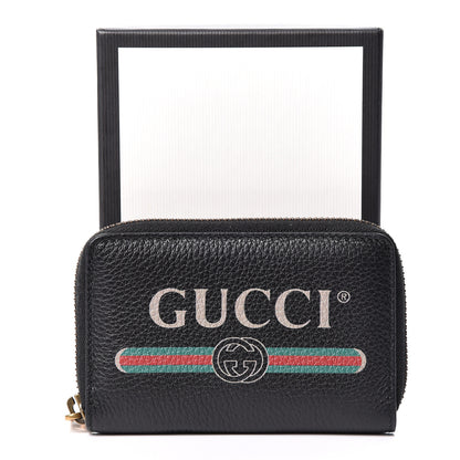 Gucci Calfskin Logo Zip Around Card Case Black 8 of 8