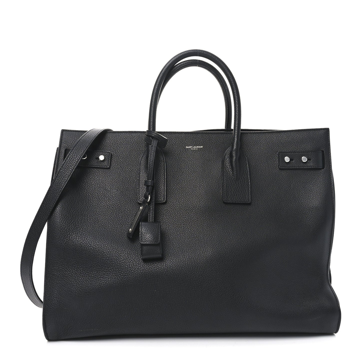 Grained Calfskin Large Souple Sac De Jour Black